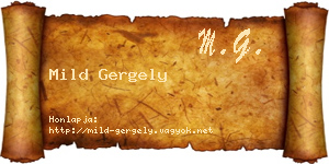 Mild Gergely névjegykártya