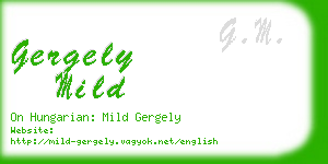 gergely mild business card
